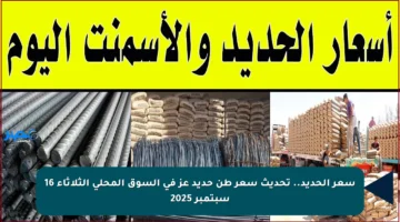 سعر الحديد.. تحديث سعر طن حديد عز في السوق المحلي الثلاثاء 16 سبتمبر 2025